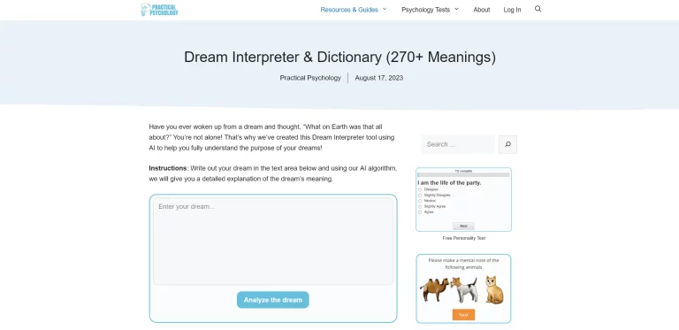 Dream Interpreter & Dictionary