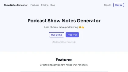  Show Notes Generator